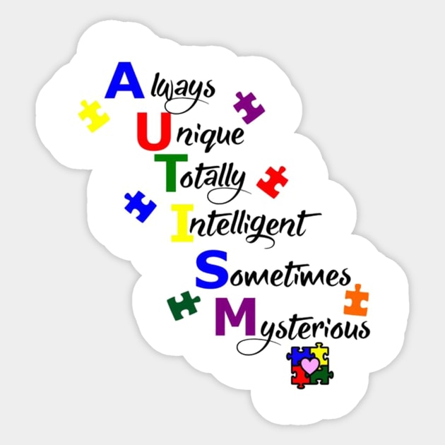 Autism Awareness Amazing Cute Funny Colorful Motivational Inspirational Gift Idea for Autistic Sticker by SweetMay